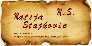 Matija Stajković vizit kartica